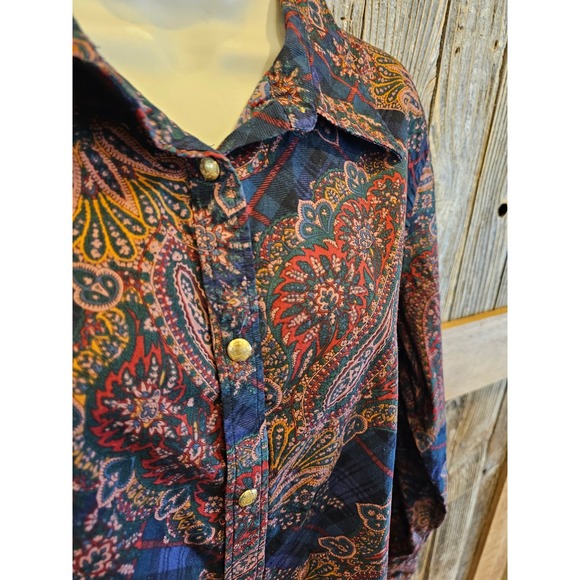 Chaps size 2XL women's 2X paisley floral vintage button up - Picture 2 of 7